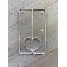 Set of Heart Cut-Out Keyring (3mm) [PACK OF 10 Pairs]