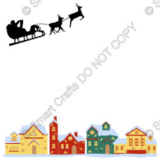 UV-DTF Transfer Suitable for 10mm Acrylic Square - Christmas Eve Sleigh