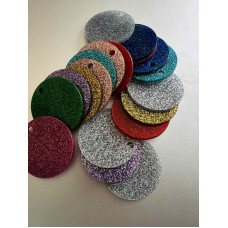 Limited Offer - 30 x Mixed Colour Glitter 5cm Circular Keyrings (with 30 Quick Clips & Metalwork)