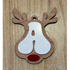 Acrylic/Wood Veneer Reindeer Alphabet Baubles
