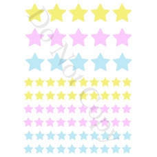 Style 4 - Mixed Pastel Colour Stars Sheet of Mix and Match UV-DTF Designs