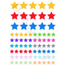 Style 5 - Mixed Colour Stars Sheet of Mix and Match UV-DTF Designs