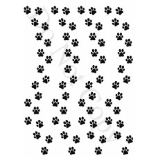 Style 6 - Paw Print Trails in Black Sheet of Mix and Match UV-DTF Designs