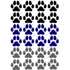 Style 7 - Large Dark Paw Prints Sheet of Mix and Match UV-DTF Designs