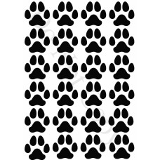 Style 8 - Large Black Paw Prints Sheet of Mix and Match UV-DTF Designs