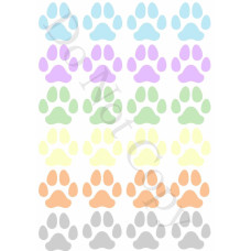 Style 9 - Large Pastel Paw Prints Sheet of Mix and Match UV-DTF Designs