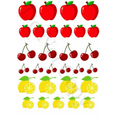 Style 30 - Mixed Apple Cherry & Lemon Sheet of Mix and Match UV-DTF Designs