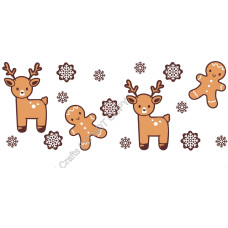 UV-DTF Transfer Suitable for 16oz Cold Cups -  Gingerbread Men/Reindeer
