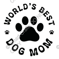 UV-DTF Transfer for Square Keyring - Worlds Best Dog Mom (Black)
