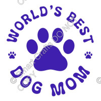 UV-DTF Transfer for Square Keyring - Worlds Best Dog Mom (Purple)