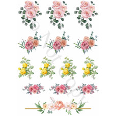 Style 41 - Mixed Type Roses Sheet of Mix and Match UV-DTF Designs