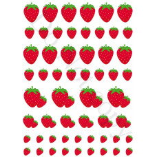 Style 54 - Mixed Size Strawberry Sheet of Mix and Match UV-DTF Designs